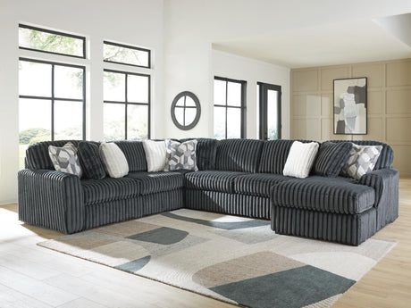 Midnight-Madness Gunmetal 4-Piece Sectional with Chaise - image 1
