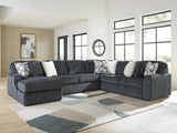 Midnight-Madness Gunmetal 4-Piece Sectional with Chaise from Decor Furniture