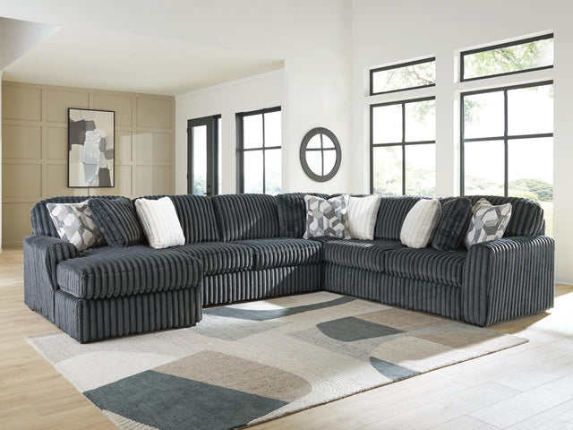 Midnight-Madness Gunmetal 4-Piece Sectional with Chaise from Decor Furniture