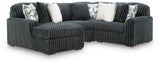Midnight-Madness Gunmetal 4-Piece Sectional with Chaise from Decor Furniture