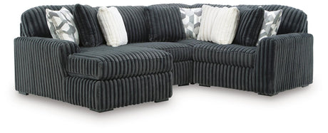 Midnight-Madness Gunmetal 4-Piece Sectional with Chaise from Decor Furniture