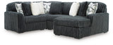 Midnight-Madness Gunmetal 4-Piece Sectional with Chaise from Decor Furniture