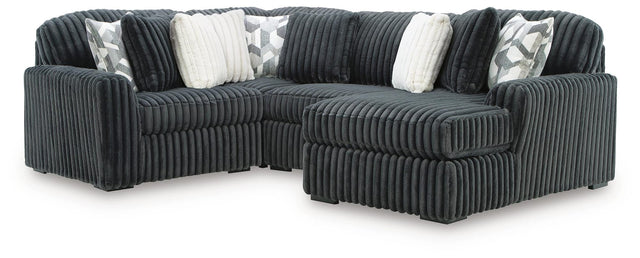 Midnight-Madness Gunmetal 4-Piece Sectional with Chaise from Decor Furniture