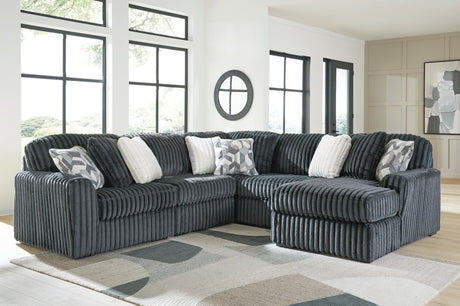 Midnight-Madness Gunmetal 5-Piece Sectional with Chaise - image 1