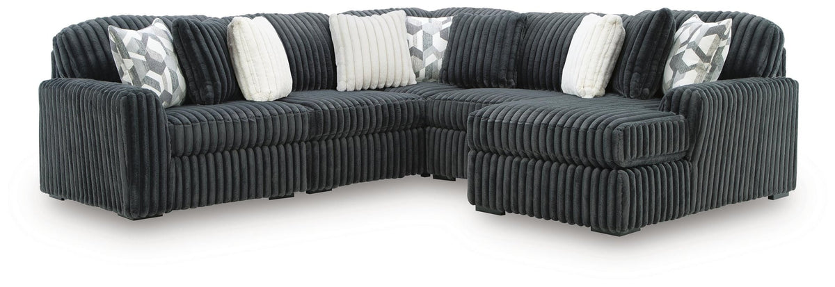 Midnight-Madness Gunmetal 5-Piece Sectional with Chaise - image 2