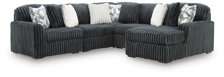 Midnight-Madness Gunmetal 5-Piece Sectional with Chaise - image 2