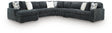 Midnight-Madness Gunmetal 5-Piece Sectional with Chaise from Decor Furniture