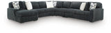 Midnight-Madness Gunmetal 5-Piece Sectional with Chaise from Decor Furniture