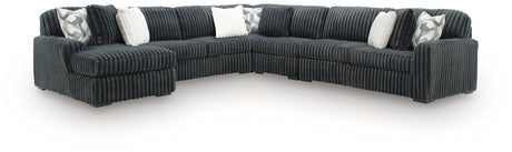 Midnight-Madness Gunmetal 5-Piece Sectional with Chaise from Decor Furniture