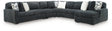 Midnight-Madness Gunmetal 5-Piece Sectional with Chaise from Decor Furniture
