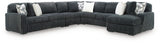 Midnight-Madness Gunmetal 5-Piece Sectional with Chaise from Decor Furniture