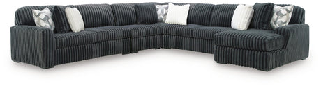 Midnight-Madness Gunmetal 5-Piece Sectional with Chaise from Decor Furniture