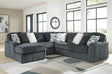 Midnight-Madness Gunmetal 5-Piece Sectional with Chaise from Decor Furniture