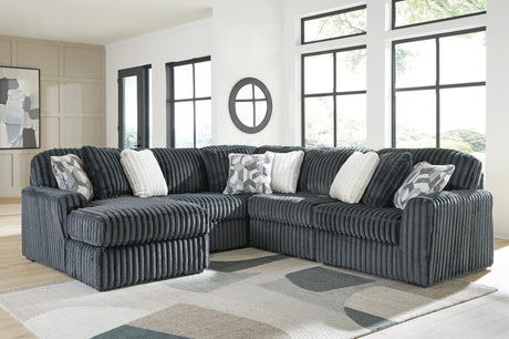 Midnight-Madness Gunmetal 5-Piece Sectional with Chaise from Decor Furniture
