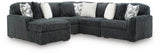 Midnight-Madness Gunmetal 5-Piece Sectional with Chaise view 2