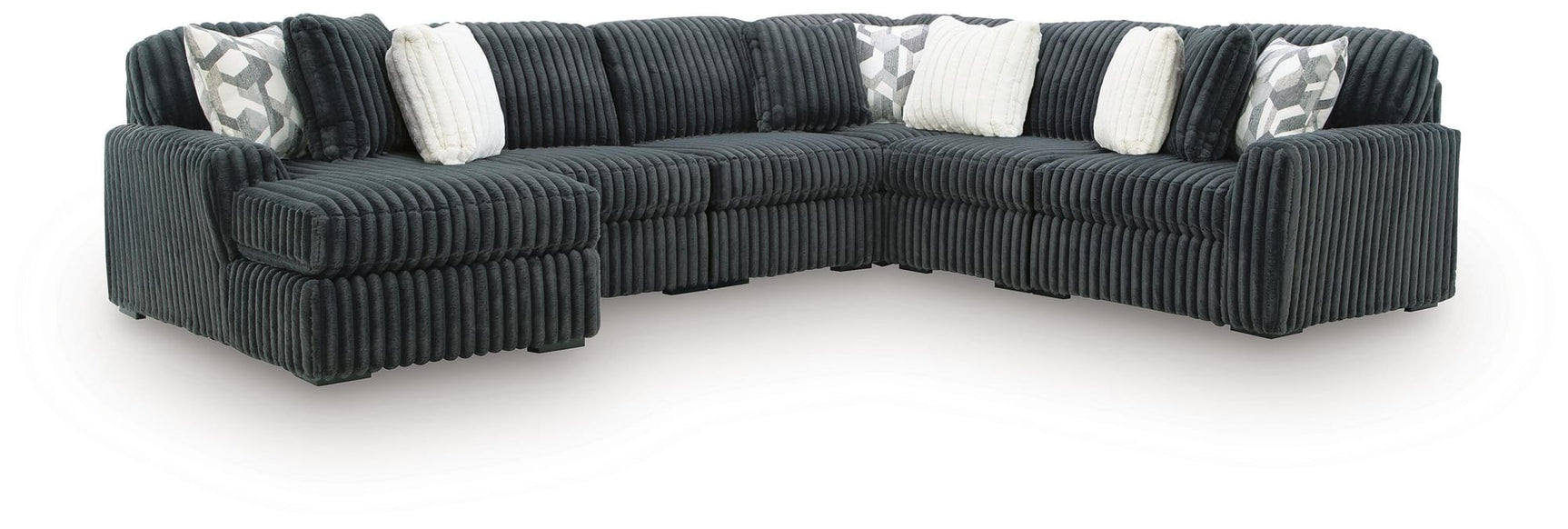 Midnight-Madness Gunmetal 6-Piece Sectional with Chaise from Decor Furniture