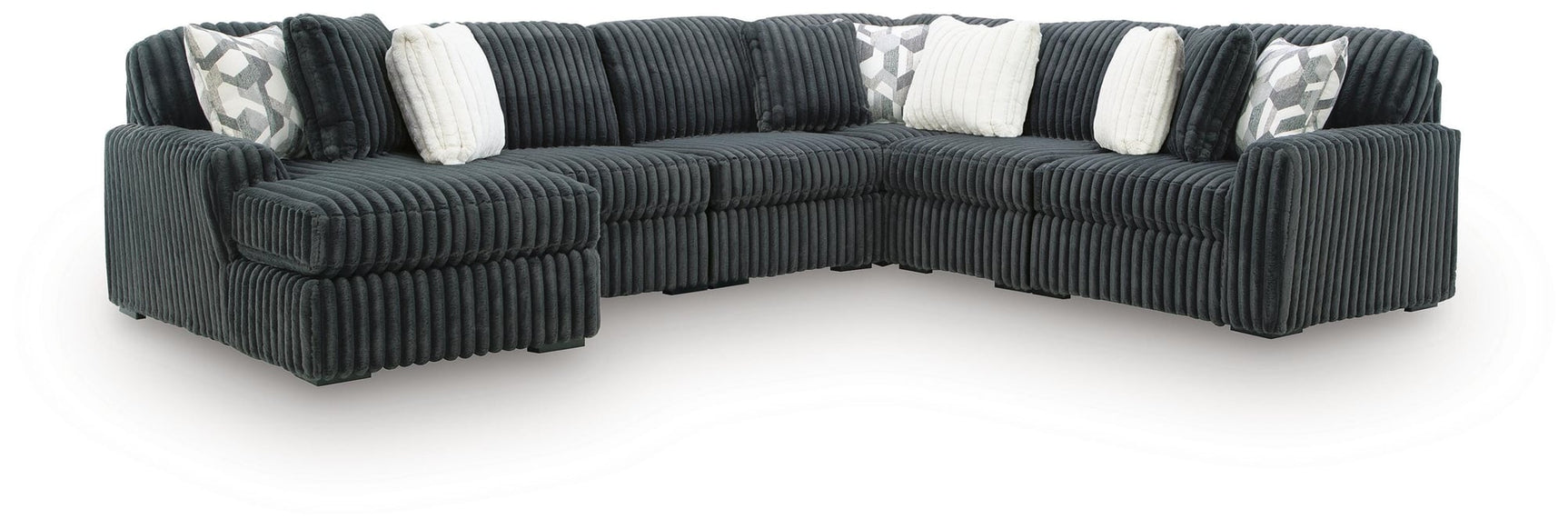 Midnight-Madness Gunmetal 6-Piece Sectional with Chaise - image 2