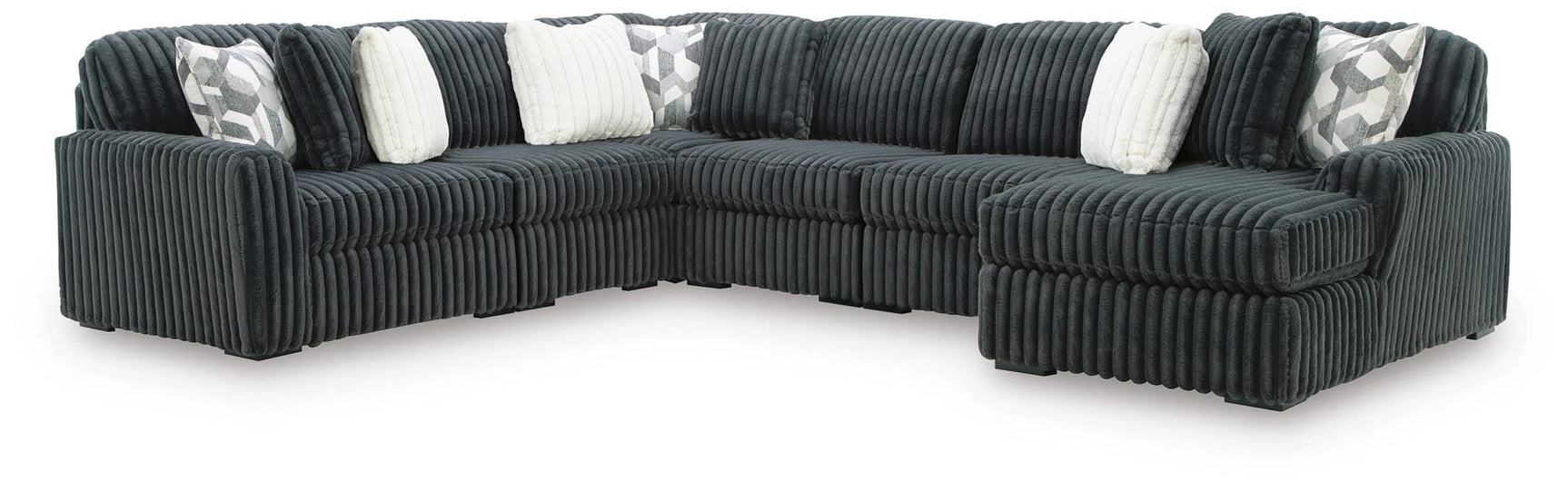 Midnight-Madness Gunmetal 6-Piece Sectional with Chaise from Decor Furniture