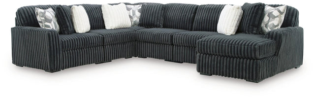 Midnight-Madness Gunmetal 6-Piece Sectional with Chaise from Decor Furniture