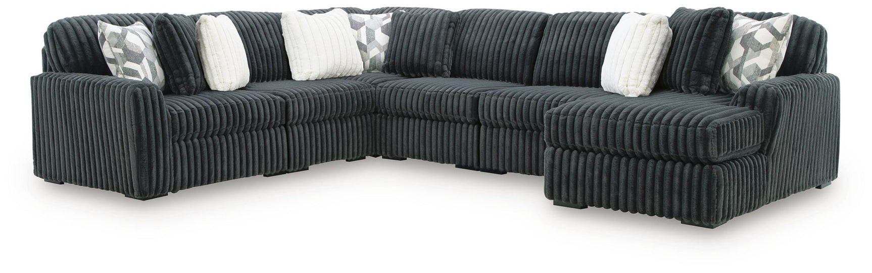 Midnight-Madness Gunmetal 6-Piece Sectional with Chaise - image 2