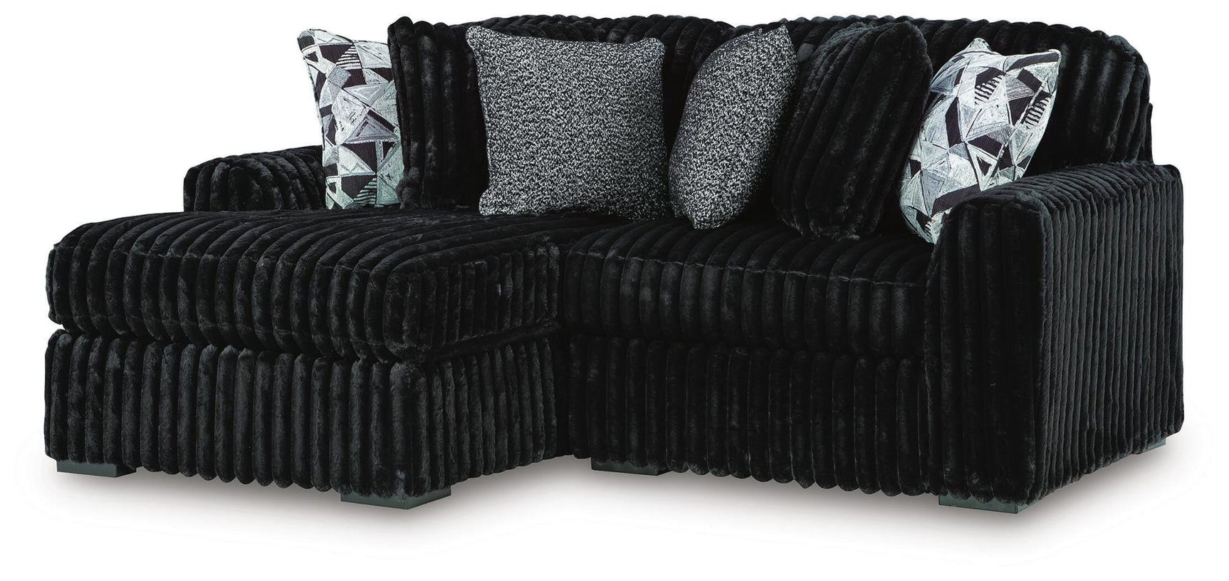 Midnight-Madness Onyx 2-Piece Sectional with Chaise angled view