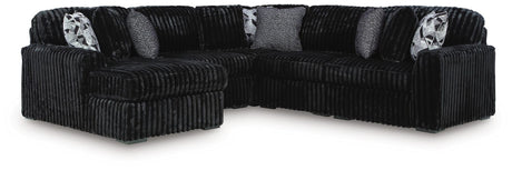 Midnight-Madness Onyx 5-Piece Sectional with Chaise from Decor Furniture