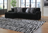 Midnight-Madness Onyx Velvet 2-Piece Sectional Sofa with Chaise - image 1