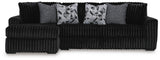 Midnight-Madness Onyx Velvet 2-Piece Sectional Sofa with Chaise - image 2