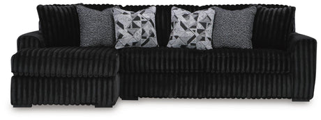 Midnight-Madness Onyx Velvet 2-Piece Sectional Sofa with Chaise - image 2