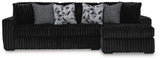 Midnight-Madness Onyx Velvet 2-Piece Sectional Sofa with Chaise view 2