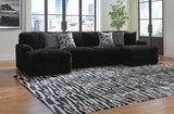 Midnight-Madness Onyx Velvet 3-Piece Sectional with Chaise - image 1