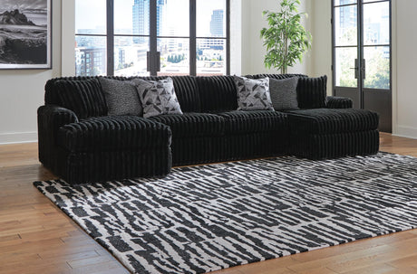 Midnight-Madness Onyx Velvet 3-Piece Sectional with Chaise - image 1
