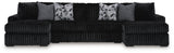 Midnight-Madness Onyx Velvet 3-Piece Sectional with Chaise - image 2