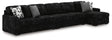 Midnight-Madness Onyx Velvet 3-Piece Sectional with Chaise view 2