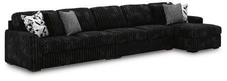 Midnight-Madness Onyx Velvet 3-Piece Sectional with Chaise view 2