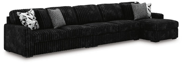 Midnight-Madness Onyx Velvet 3-Piece Sectional with Chaise view 2