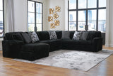 Midnight-Madness Onyx Velvet 4-Piece Sectional with Chaise from Decor Furniture