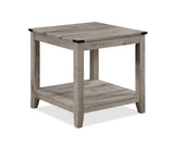 Milton light brown modern solid wood cocktail coffee table above angle