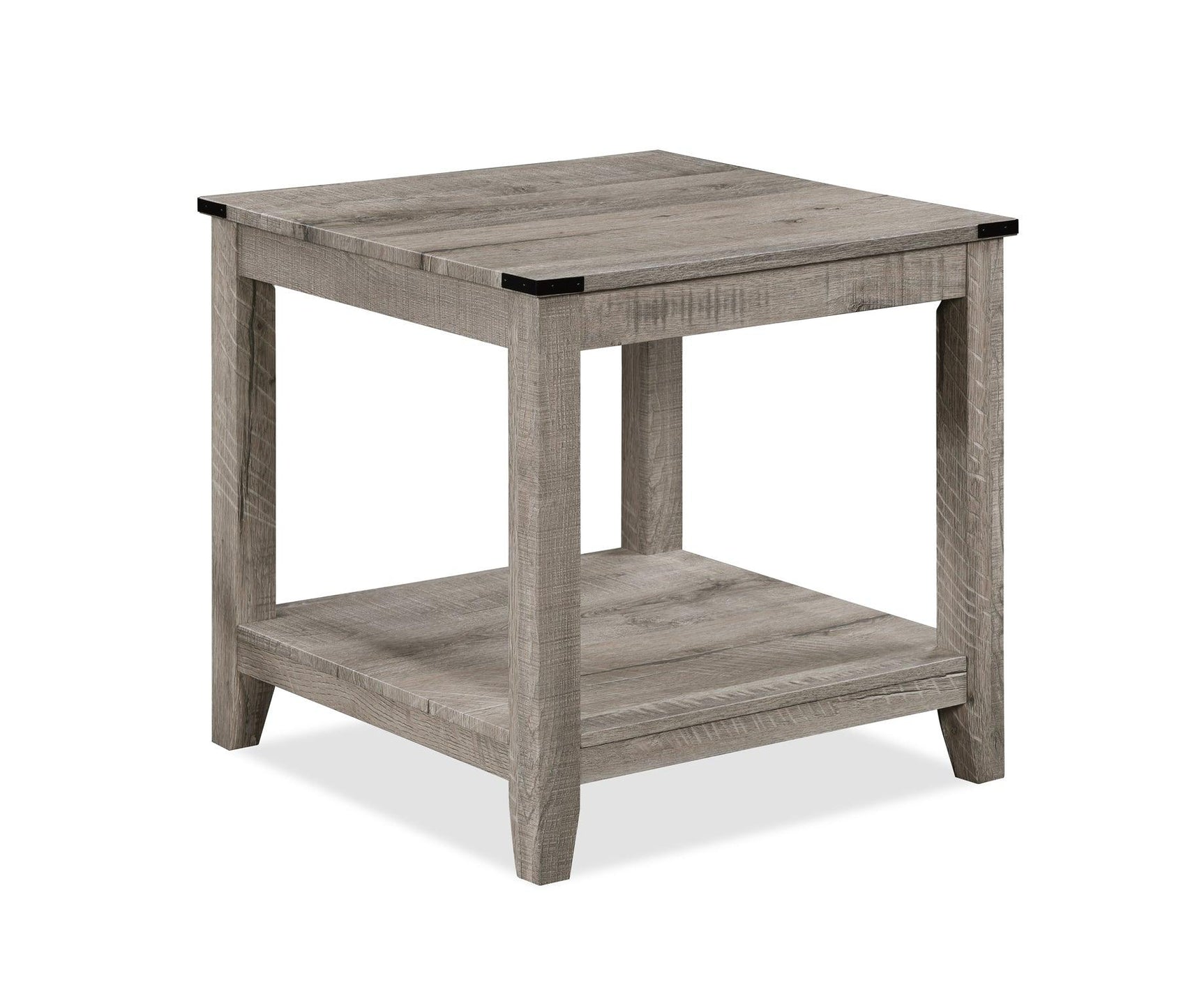 Milton light brown modern solid wood cocktail coffee table above angle