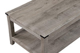 Milton light brown modern solid wood cocktail coffee table close-up of wood grain