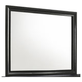 Front angled view of Miranda Black Storage Bedroom Set bed