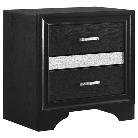 Miranda Black Storage Bedroom Set king bed bedroom view