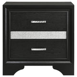 Front view of Miranda Black Storage Bedroom Set bed