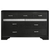 Main front view of Miranda Black Storage Bedroom Set bed