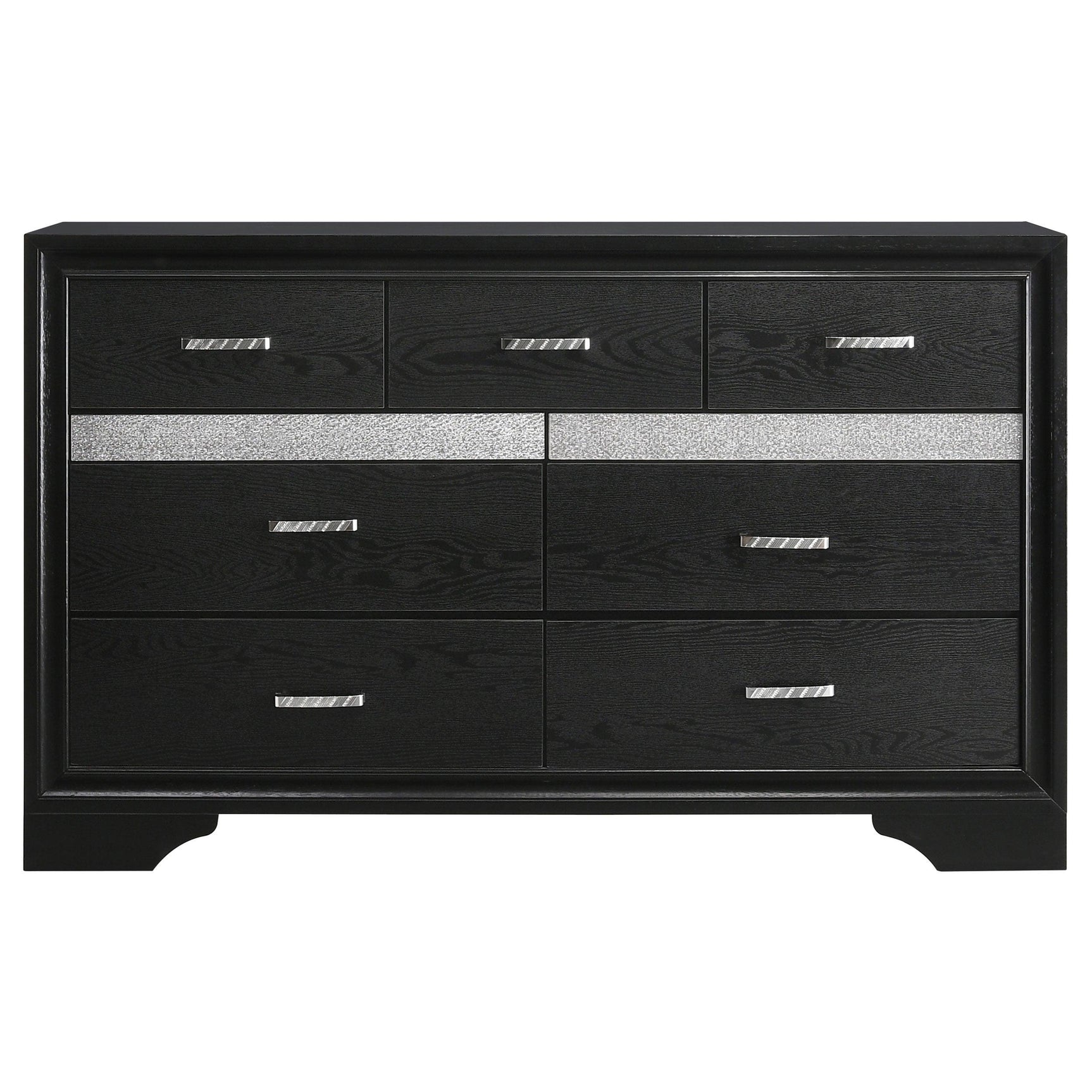 Main front view of Miranda Black Storage Bedroom Set bed
