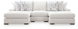 Misty-Lakes Chalk 3-Piece Double Chaise Sectional from Decor Furniture