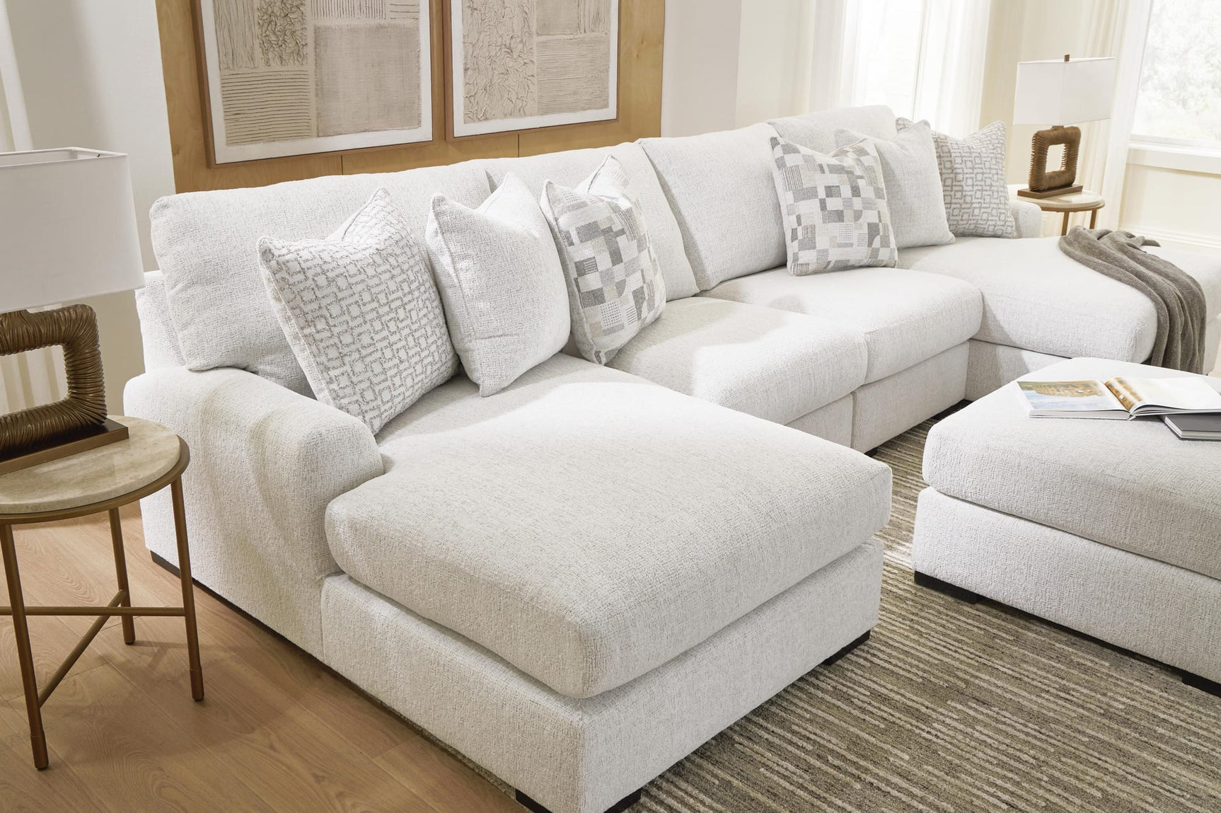 Misty-Lakes Chalk 4-Piece Double Chaise Sectional from Decor Furniture