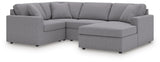 Modmax Granite Performance Fabric,Next-Gen Nuvella™ 4-Piece Sectional with Chaise - image 1