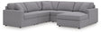 Modmax Granite Performance Fabric,Next-Gen Nuvella™ 5-Piece Sectional with Chaise - image 1