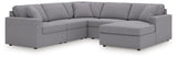 Modmax Granite Performance Fabric,Next-Gen Nuvella™ 5-Piece Sectional with Chaise - image 1